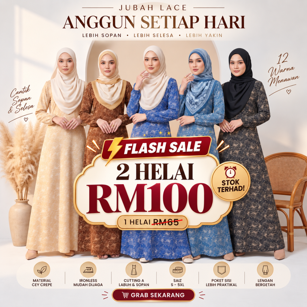 Jubah Alya - 2 Helai