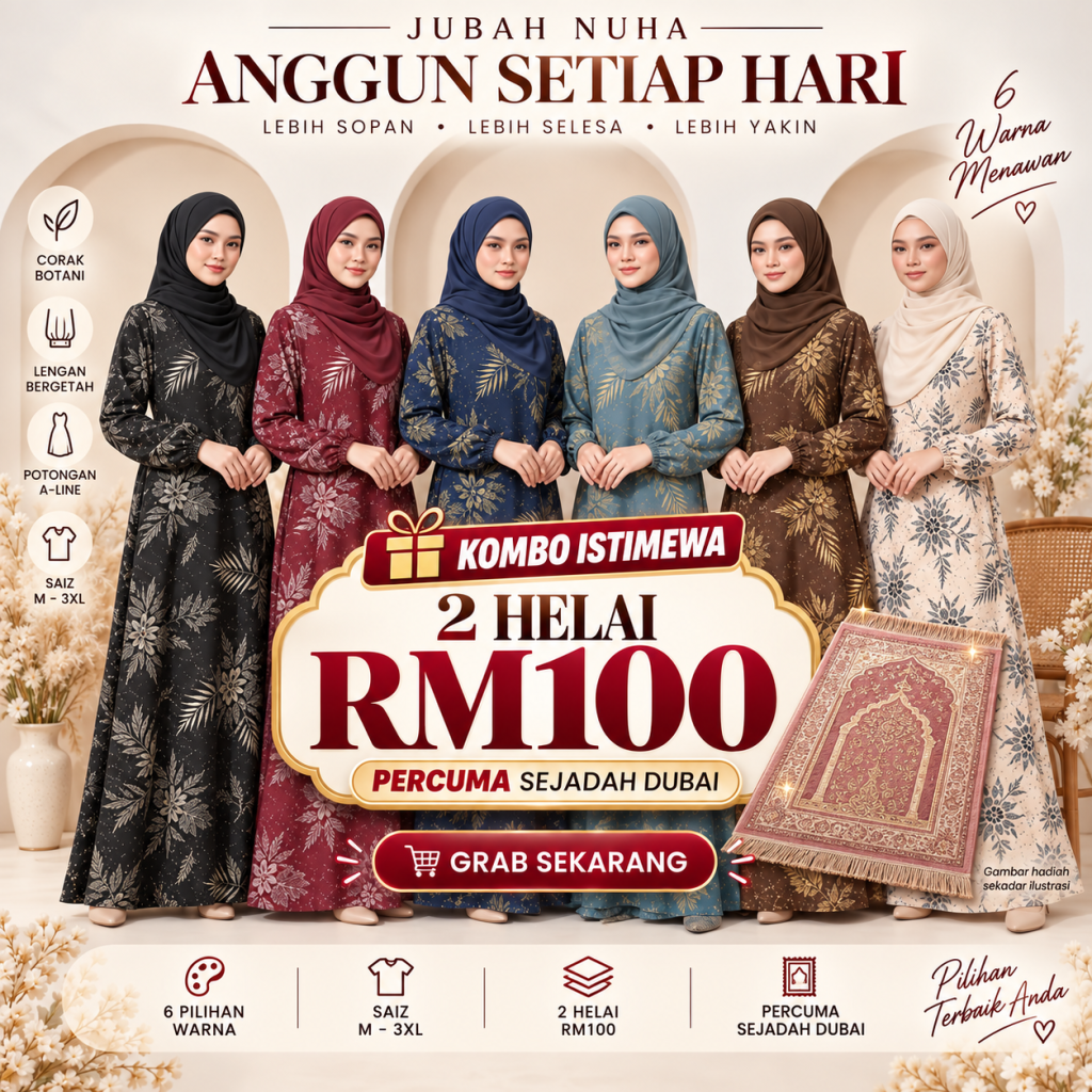 Jubah Nuha - 2 Helai